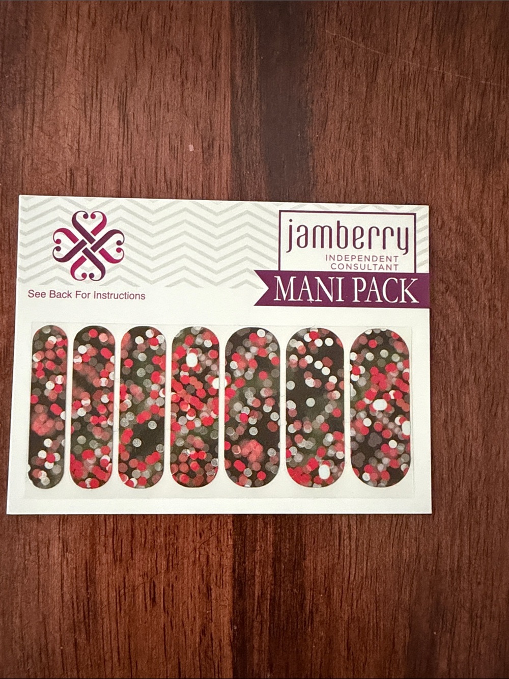 Jamberry Confetti Dot Mani Pack in Red, White, Green on Black